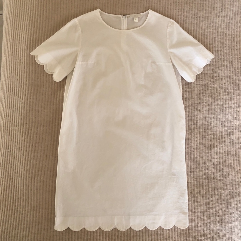 Cos white mini scalloped dress